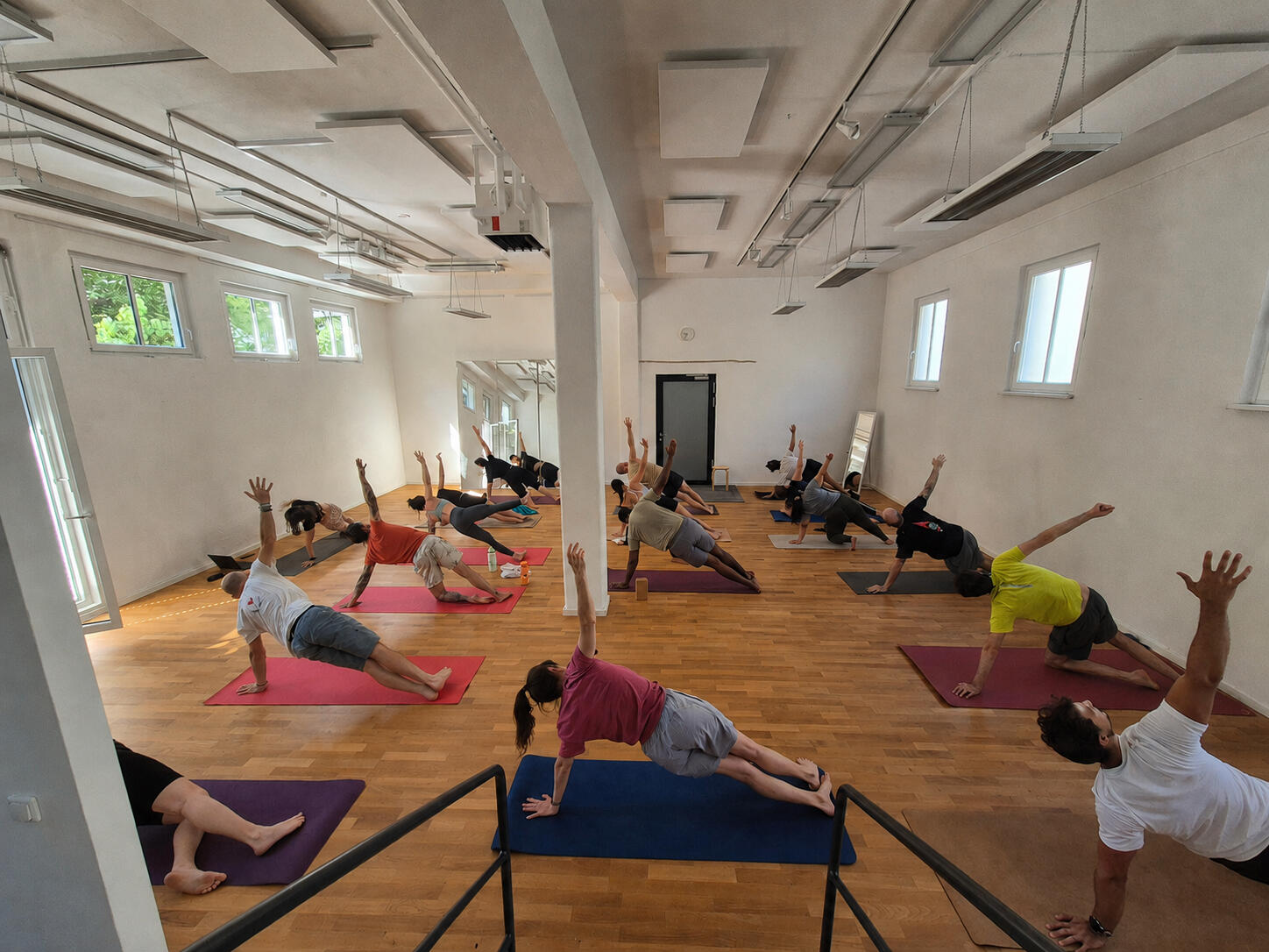Yoga Class in Side Plank